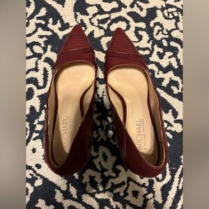 Michael Shannon Burgundy Textured Heels
